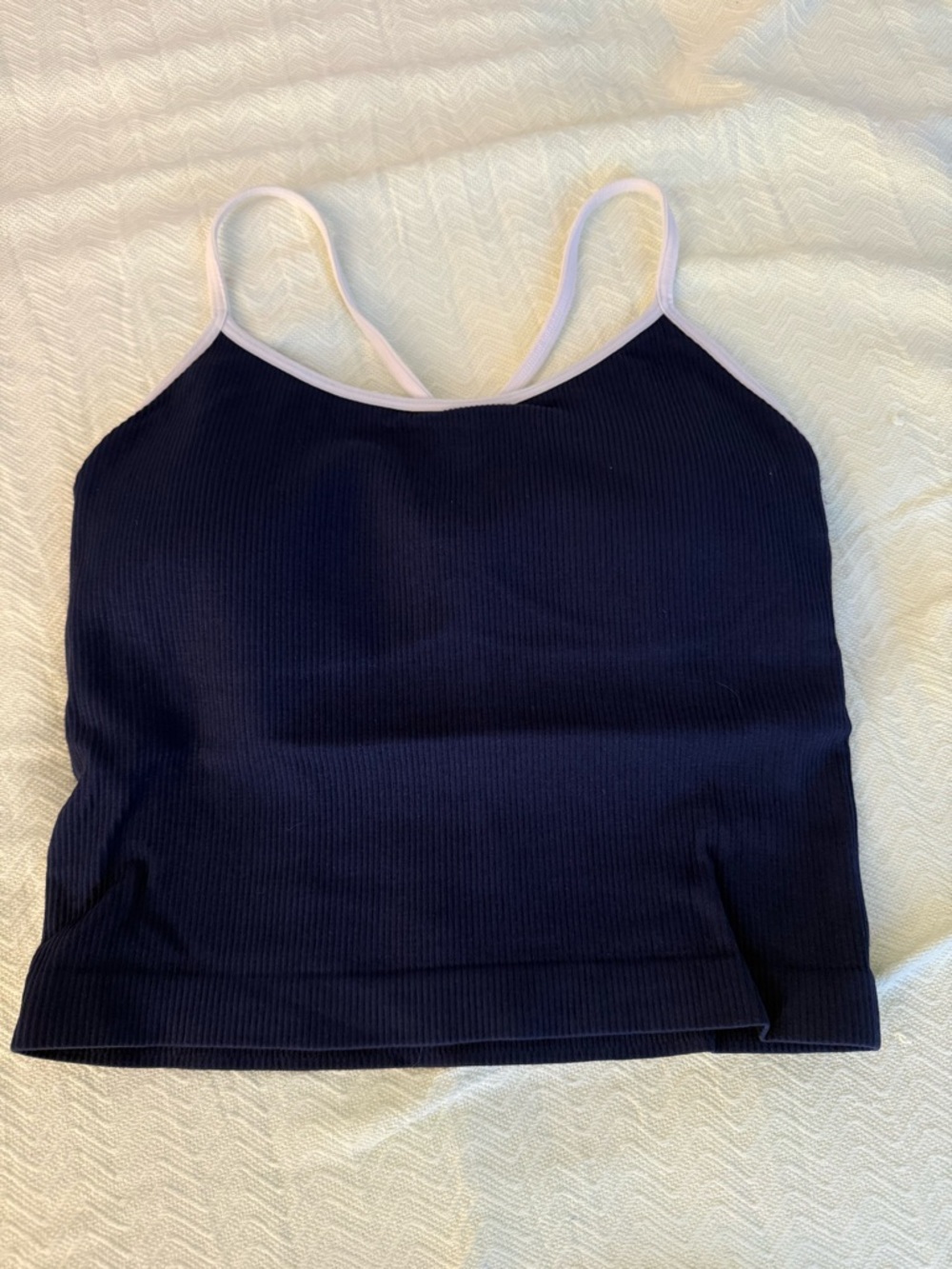 New Balance Navy Tank Top with Light Pink Trim